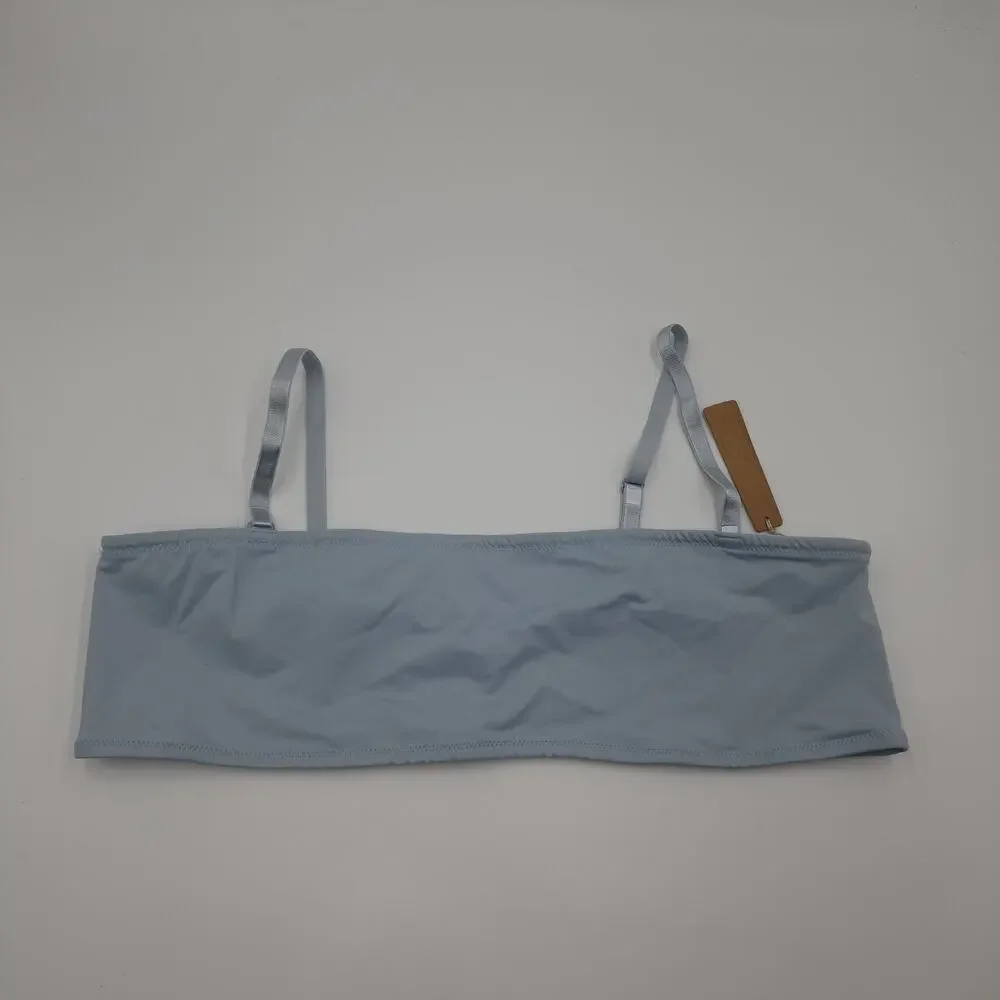 SKIMS Micro Bandeau Swim Top in Faded Denim Wash Size 3X